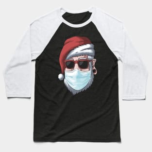 Santa Claus Wearing Face Mask Funny Christmas Gift Baseball T-Shirt